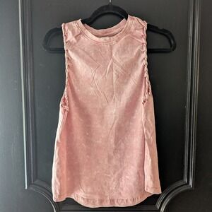 Dreamsicle Light Pink Tie Dye Braided Strap Tank Top Sleeveless Shirt Sz M NWT